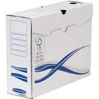 Fellowes Archivbox Bankers Box Basic 4460202, A4, weiß/blau, Recyclingkarton 0043859655663 Fellowes 25 Stück