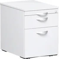 Geramöbel Rollcontainer Flex S-530152-WW Holz weiß, 1 normale Schublade, mit extra Hängeregisterauszug, mit extra Utensilienauszug, absc 4