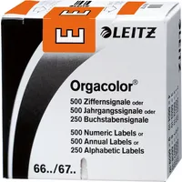 Leitz 6614 Ziffernsignale Orgacolor Buchstaben E orange 23x30mm 4002432314041 Leitz 6614-10-00 250 Stück