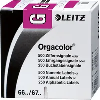 Leitz 6616 Ziffernsignale Orgacolor Buchstaben G violett 23x30mm 4002432314089 Leitz 6616-10-00 250 Stück
