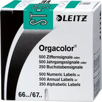 Leitz 6637 Ziffernsignale Orgacolor Buchstaben ST türkis 23x30mm 4002432314508 Leitz 6637-10-00 250 Stück