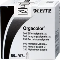 Leitz 6623 Ziffernsignale Orgacolor Buchstaben N weiß 23x30mm 4002432314225 Leitz 6623-10-00 250 Stück