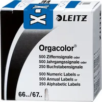 Leitz 6633 Ziffernsignale Orgacolor Buchstaben X dunkelblau 23x30mm 4002432314423 Leitz 6633-10-00 250 Stück