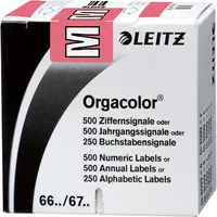 Leitz 6622 Ziffernsignale Orgacolor Buchstaben M rosa 23x30mm 4002432314201 Leitz 6622-10-00 250 Stück