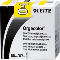 Leitz 6624 Ziffernsignale Orgacolor Buchstaben O gelb 23x30mm 4002432314249 Leitz 6624-10-00 250 Stück