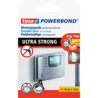 Tesa Klebepads 55790-00001-00 Powerbond ULTRA STRONG, 9 Stück, 20x60mm (BxL), doppelseitig, permanent 4042448219572 Tesa 9 Stück