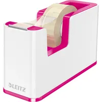 Leitz Klebebandabroller WOW Duo Colour 5364-10-23, für Klebebänder bis 19mm x 33m, weiß/pink 4002432113712 Leitz