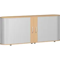 Geramöbel Aktenschrank Flex S-382104-SB, Kunststoff/Holz, 2 OH, 200 x 83 x 40 cm, silber/buche 4038933059365 Geramöbel