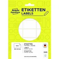 AVERY Zweckform Etiketten 3325, weiß, 38x24mm, rechteckig 4004182033258 AVERY Zweckform 522 Stück