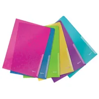 WOW Ordnungsmappe DIN A4 Verschlussklappe PP (Polypropylen) Hoch 22 (B) x 01 (T) x 31 (H) cm Farbig Sortiert 6 Stück
