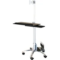 ROLINE Sitz-Steh-Fahrstation 17.99.1174, für 1 Monitor, 60cm breit, höhenverstellbar, zerlegt, schwarz/silber 7611990198467 VALUE