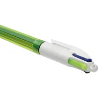 Bic Mehrfarbkugelschreiber 4Colours Fluo transparent/neongelb Mine 0,4mm Schreibfarbe 4-farbig 3086123419063 Bic
