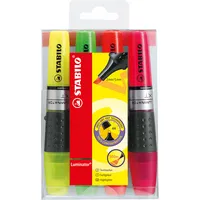 Stabilo Textmarker LUMINATOR, 71/4, Etui, 4-farbig sortiert, 2-5mm Keilspitze 4006381155045 Stabilo 4 Stück