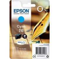 Epson Druckerpatrone 16 / T1622 C13T16224012 (kompatibel zu Epson 16), cyan, ca. 165 Seiten 8715946624907 Epson