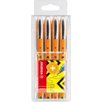 STABILO worker®+ Tintenroller orange 0,3 mm, Schreibfarbe: farbsortiert, 4 St.