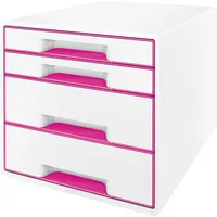 Leitz Schubladenbox Wow Cube 5213-20-23 perlweiß/pink metallic 4 Schubladen geschlossen 4002432115341 Leitz