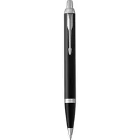 Parker IM Kugelschreiber | Schwarze Lackierung mit Chromzierteilen | Mittlere Spitze | Blau | Geschenkbox