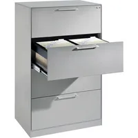 CP-Möbel Hängeregistraturschrank 146223412S10017 Asisto, lichtgrau, 4 Schubladen, 2-bahnig 4025314966763 CP-Möbel
