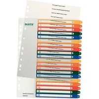 Leitz Kunststoffregister 1296-00-00, 1 bis 20, A4+, 300µm, farbige Taben, 20-teilig 4002432117529 Leitz