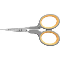 Westcott Silhouettenschere TITANIUM Super, Stahl, rostfrei, titanbeschichtet, 10cm, grau/gelb 4027521304444 Westcott
