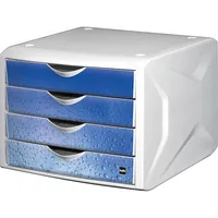 Helit Schubladenbox the chameleon Cool Water H61296-34 weiß/blau 4 Schubladen geschlossen 4012086015256 Helit