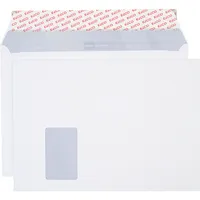 Elco Versandtaschen Office 74523.12, C4, mit Fenster, haftklebend, lange Seite offen, 120g, weiß 7610425415209 Elco 50 Stück