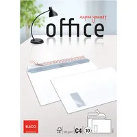 Elco Versandtaschen Office 74493.12, C4, mit Fenster, haftklebend, lange Seite offen, 120g, weiß 7610425459401 Elco 10 Stück