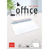 Elco Versandtaschen Office 74492.12, B6, ohne Fenster, haftklebend, lange Seite offen, 100g, weiß 7610425459302 Elco 25 Stück