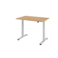 Hammerbacher Sitz-Steh-Schreibtisch XDSM, elektrisch höhenverstellbar, 63-127cm (H), 120x80cm (BxT), rechteckig, eiche / silber 4032062163726 3 Stück
