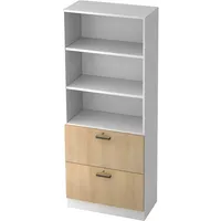 Hammerbacher Hängeregistraturschrank V7300/W/E/SG V7, weiß/eiche, 2 Schubladen 4032062166048 Hammerbacher