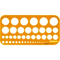 Rumold Kunststoff-Kreisschablone 2010 orange-transparent Ø 1-36mm 45 Kreise 4012108011204 Rumold