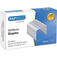 Rapesco Heftklammern 53/6, 0749, Stahldraht verzinkt 5018505053198 Rapesco 5000 Stück
