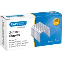 Rapesco Heftklammern 24/8, S24807Z3, Stahldraht verzinkt, Heftleistung 2-50 Blatt 5018505001663 Rapesco 5000 Stück
