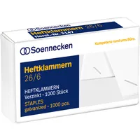 Soennecken Heftklammern 26/6, 3147, Stahldraht verzinkt, Heftleistung 30 Blatt max. 4003630123442 Soennecken 1000 Stück