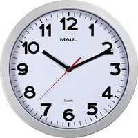 Maul  Wanduhr MAULstep 9053195, silber, 30cm, rund, analog 4002390065689 Maul