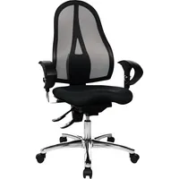 Topstar Bürostuhl Sitness 15, schwarz / chrom, mit Armlehnen, bis 110kg, ohne Kopfstütze 4014296066233 Topstar