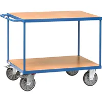 fetra Schwerer Tischwagen 2 Etagen RAL 5007 850x500mm b.500kg 4017976024004 fetra