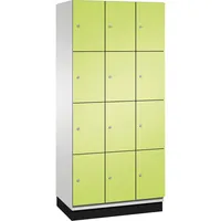 C+P Schließfachschrank Cambio mit Sockel 900 x 1.950 x 525 mm (B x H x T) 12 Fächer lichtgrau
