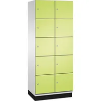 C+P Schließfachschrank Cambio mit Sockel 800 x 1.950 x 525 mm (B x H x T) 10 Fächer lichtgrau
