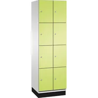 C+P Schließfachschrank Cambio mit Sockel 600 x 1.950 x 525 mm (B x H x T) 8 Fächer lichtgrau