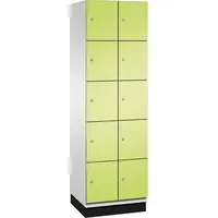 C+P Schließfachschrank Cambio mit Sockel 600 x 1.950 x 525 mm (B x H x T) 10 Fächer lichtgrau