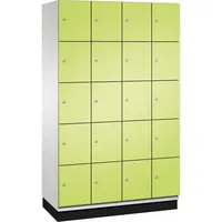 C+P Schließfachschrank Cambio mit Sockel 1.200 x 1.950 x 525 mm (B x H x t) 20 Fächer lichtgrau
