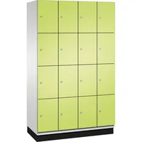 C+P Schließfachschrank Cambio mit Sockel 1.200 x 1.950 x 525 mm (B x H x T) 16 Fächer lichtgrau