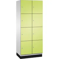 C+P Schließfachschrank Cambio mit Sockel 800 x 1.950 x 525 mm (B x H x T) 8 Fächer lichtgrau
