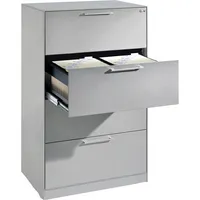 CP-Möbel Hängeregistraturschrank 146223412S10054 Asisto, weißaluminium, 4 Schubladen, 2-bahnig 4025314967135 CP-Möbel