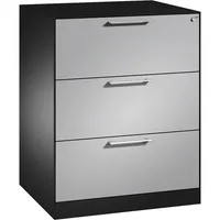 CP-Möbel Hängeregistraturschrank 146243312S10054 Asisto, schwarzgrau/weißaluminium, 3 Schubladen, 2-bahnig 4025314968972 CP-Möbel