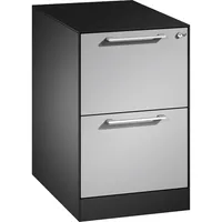 CP-Möbel Hängeregistraturschrank 146275211S10014 Asisto, schwarzgrau/weißaluminium, 2 Schubladen, 1-bahnig 4025314979336 CP-Möbel