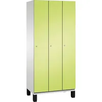 C+P Kleiderspind Cambio mit Standfuß 900 x 1.980 x 525 mm (B x H x T) 3 Abteile lichtgrau