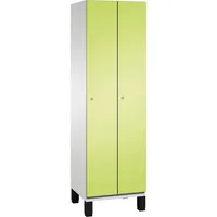 C+P Kleiderspind Cambio mit Standfuß 600 x 1.980 x 525 mm (B x H x T) 2 Abteile lichtgrau