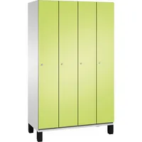 C+P Kleiderspind Cambio mit Standfuß 1.200 x 1.980 x 525 mm (B x H x T) 4 Abteile lichtgrau